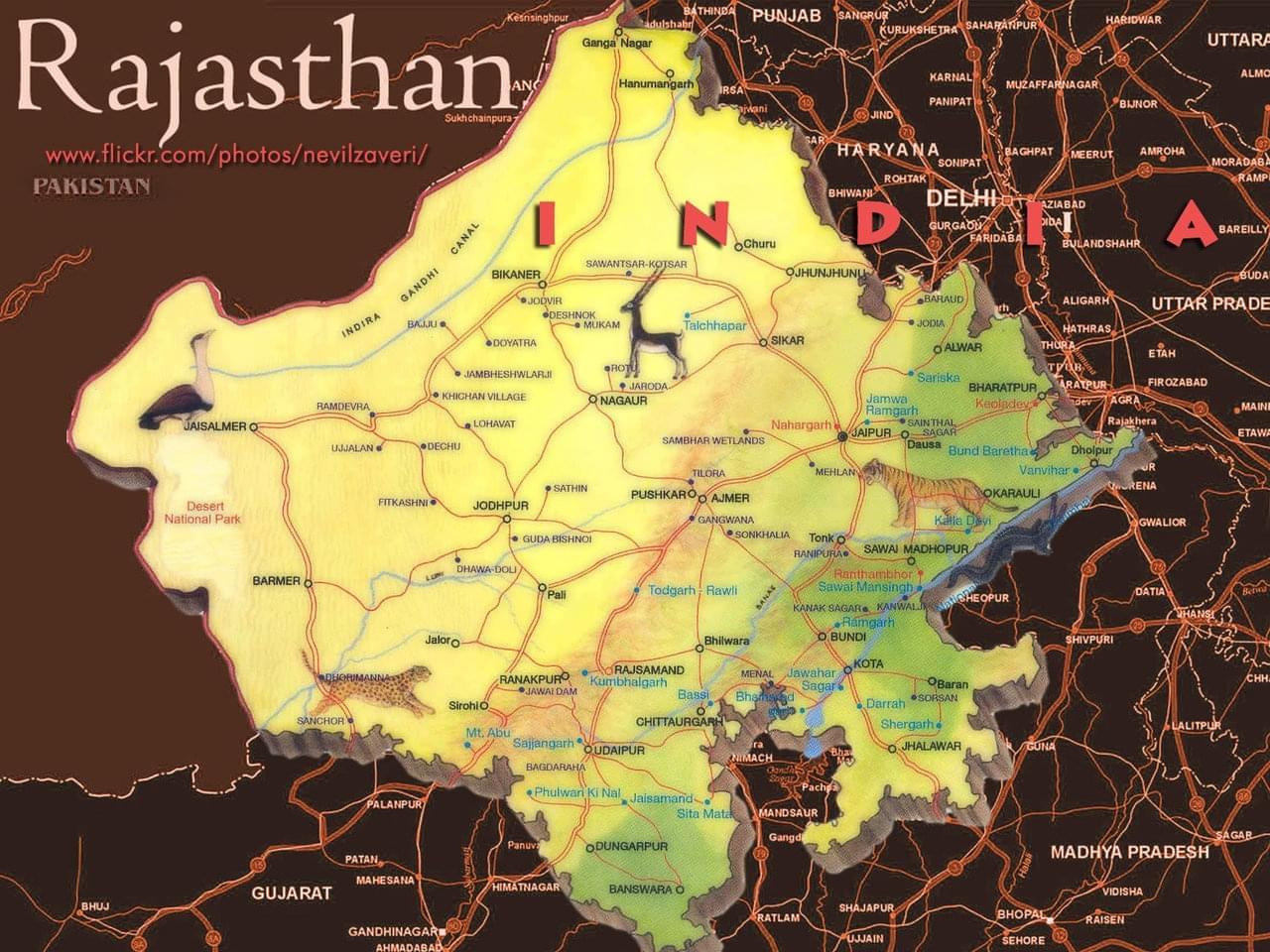 Carte du Rajasthan plan des 20 lieux à voir