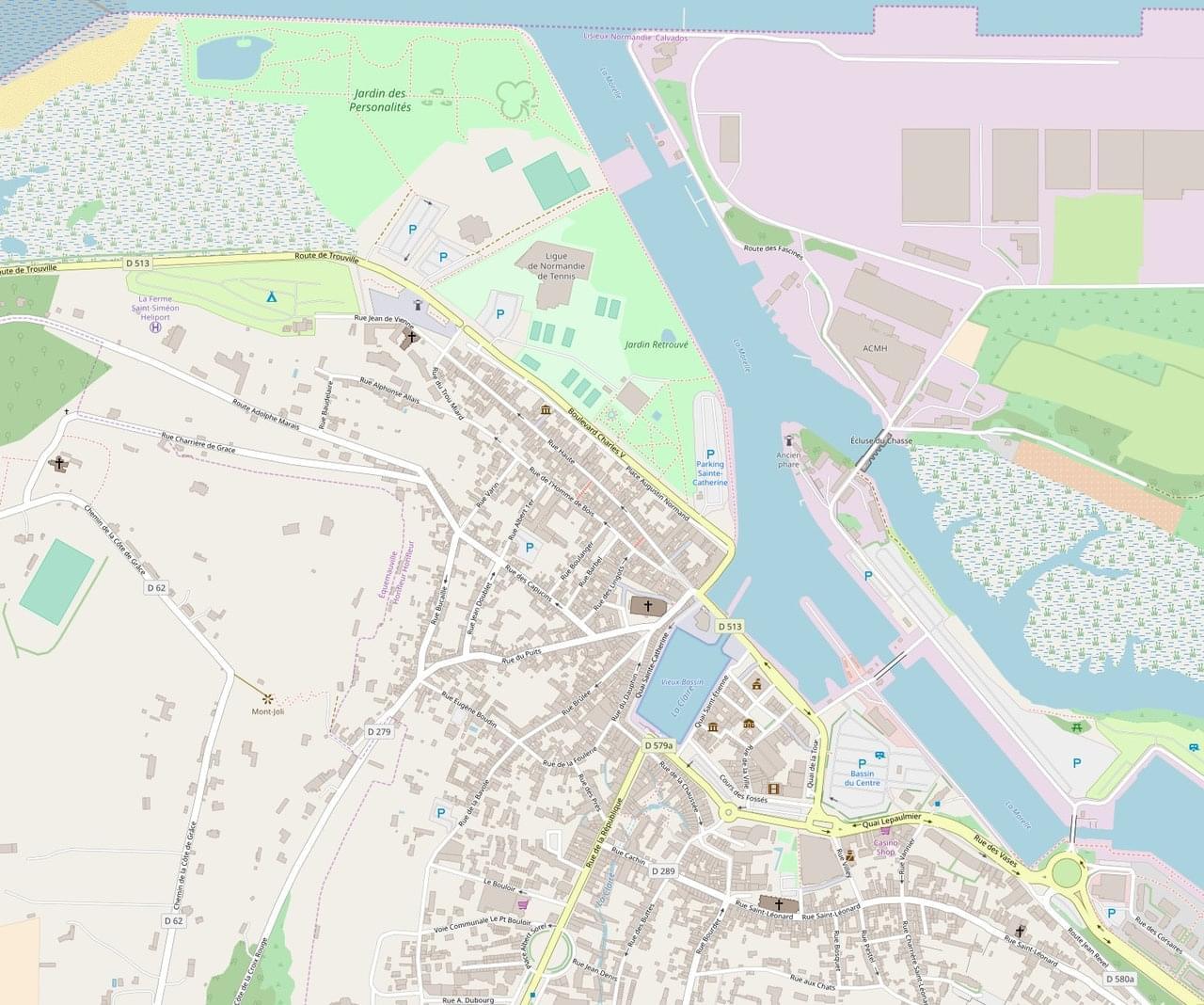 Carte de Honfleur plan des 26 lieux à voir