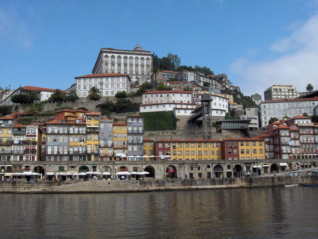 Ribeira and the former episcopal palace Porto Portugal