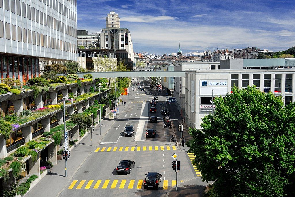 Rue de Genève from Pont Chauderon Lausanne
