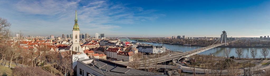 Panorama de Bratislava en hiver