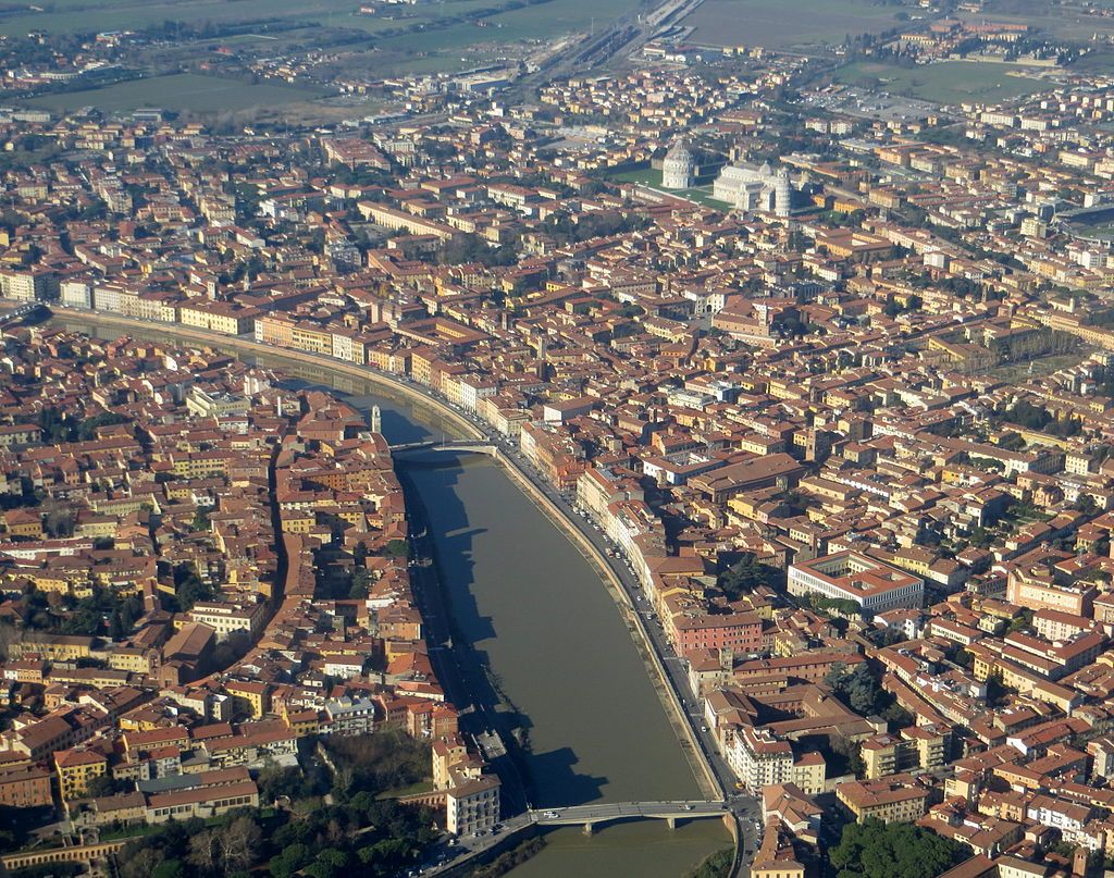 View of Pisa from the plane