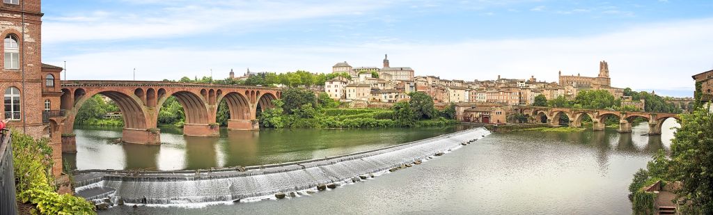 La vieille ville dAlbi vue depuis les rives du Tarn