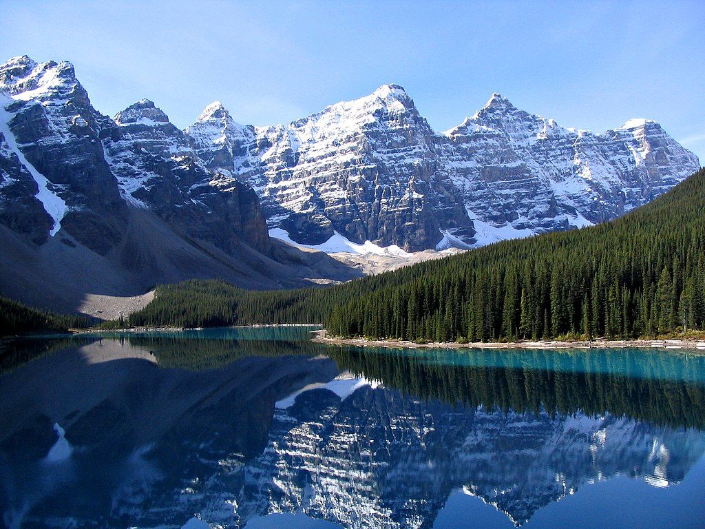 Le lac Moraine dans le parc national de Banff en Alberta
