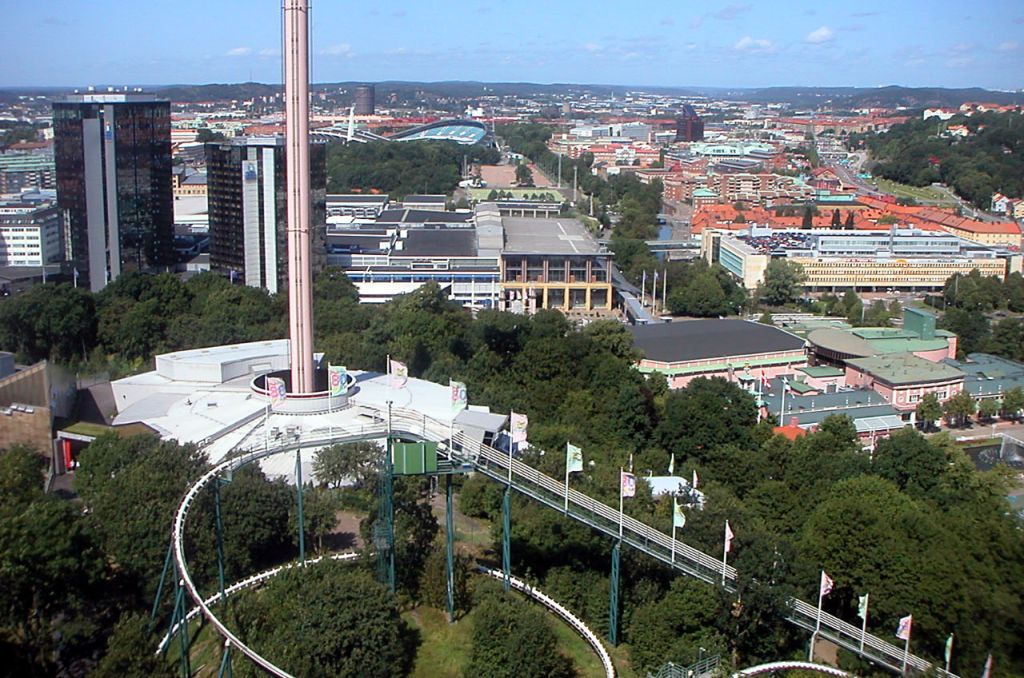Vue de Göteborg depuis le parc dattractions Liseberg