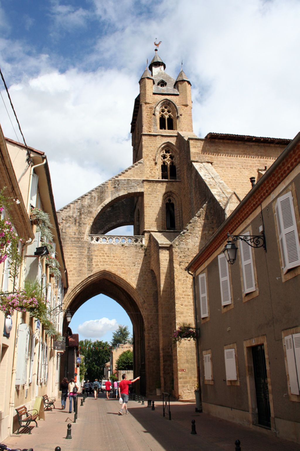 Mirande Gers France street and church