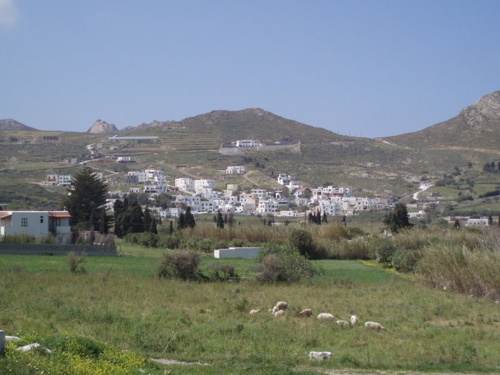 View of Galini village in Naxos Island Greece
