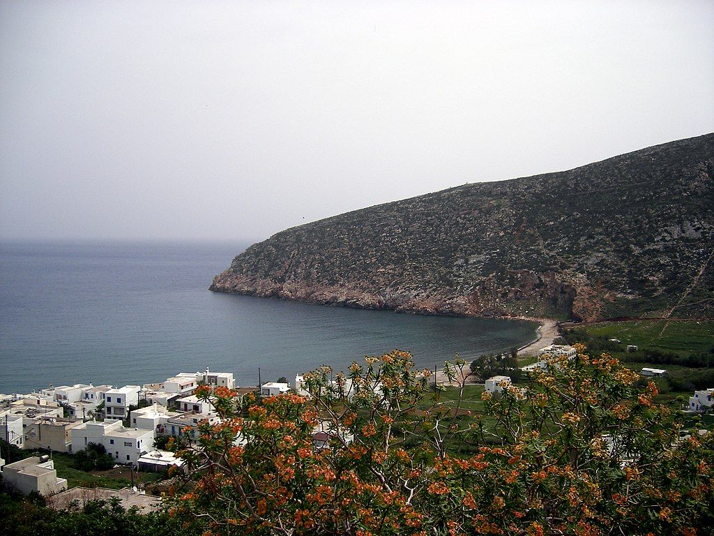Appolonas Naxos NNE village and bay of Naxos island