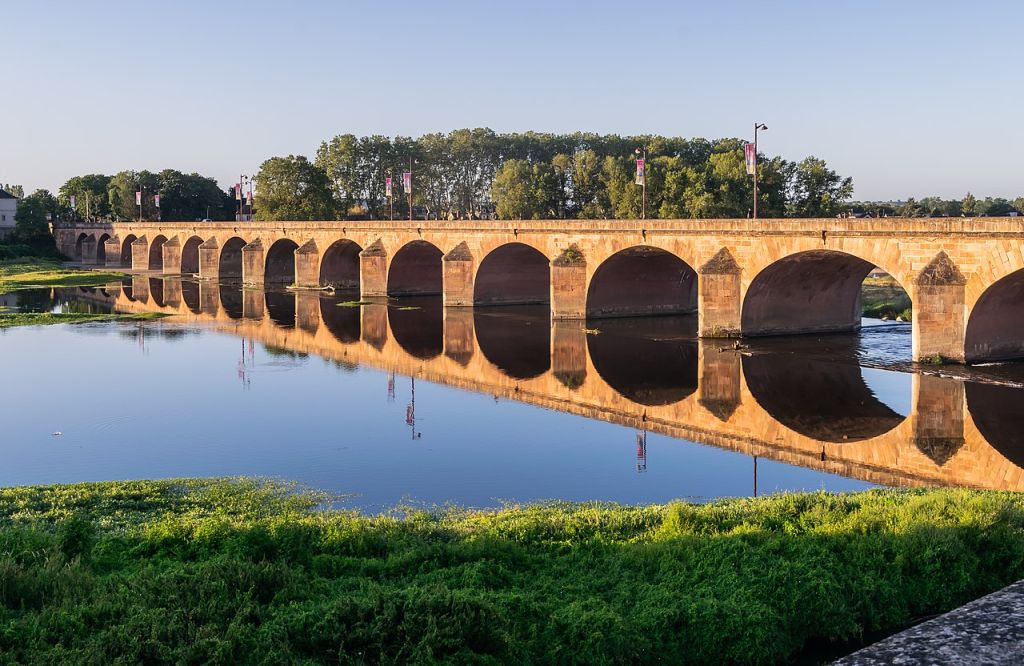Bridge over Loire river in Nevers Nièvre France