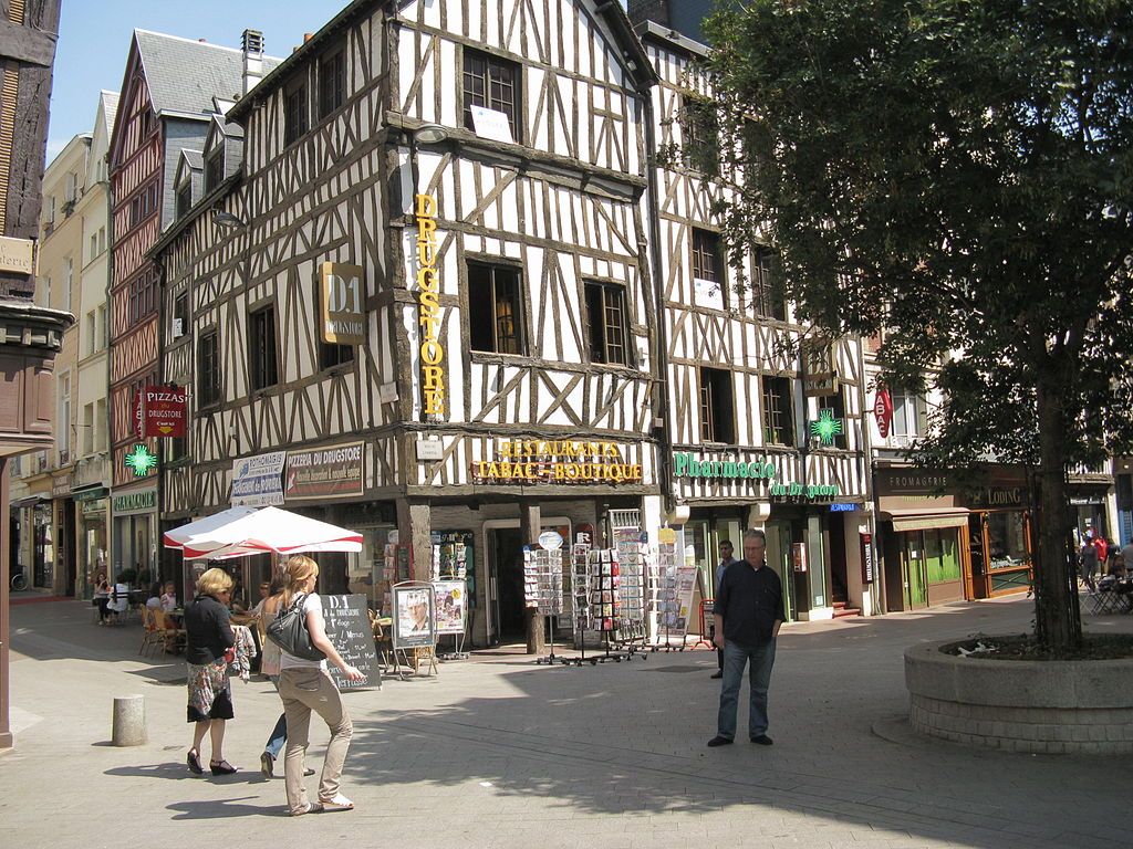 Rue de lHôpital corner Rue Beauvoisine Rouen SeineMaritime Normandie France