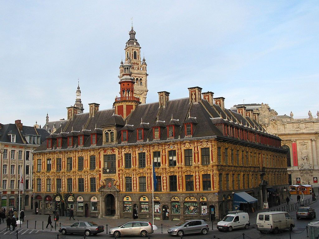 Lille France the Old Stock Exchange 16521653 and belfry of the trade Chamber