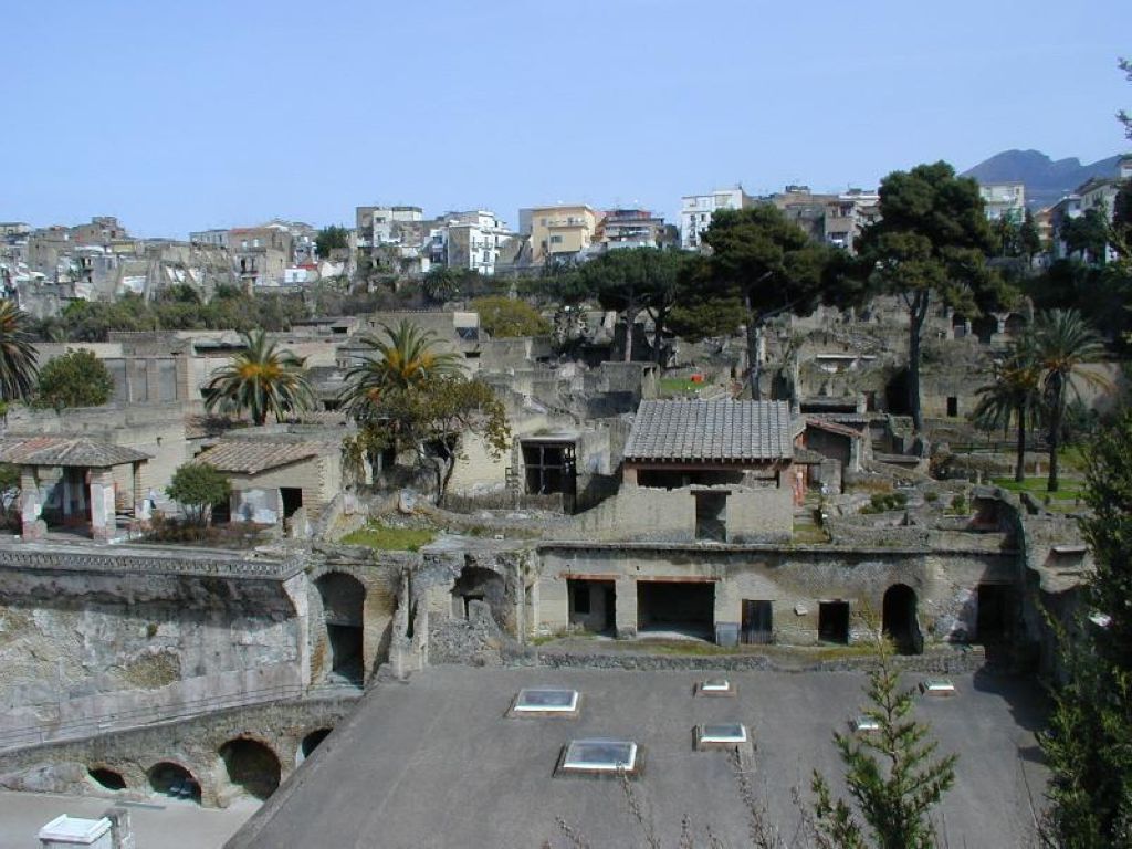 Herculaneum Naples panorama of the excavations