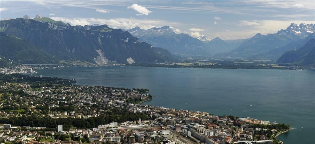 Vevey Lake Geneva and the Swiss Alps