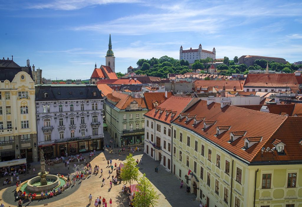 Hlavné Namestie in the Old Town of Bratislava