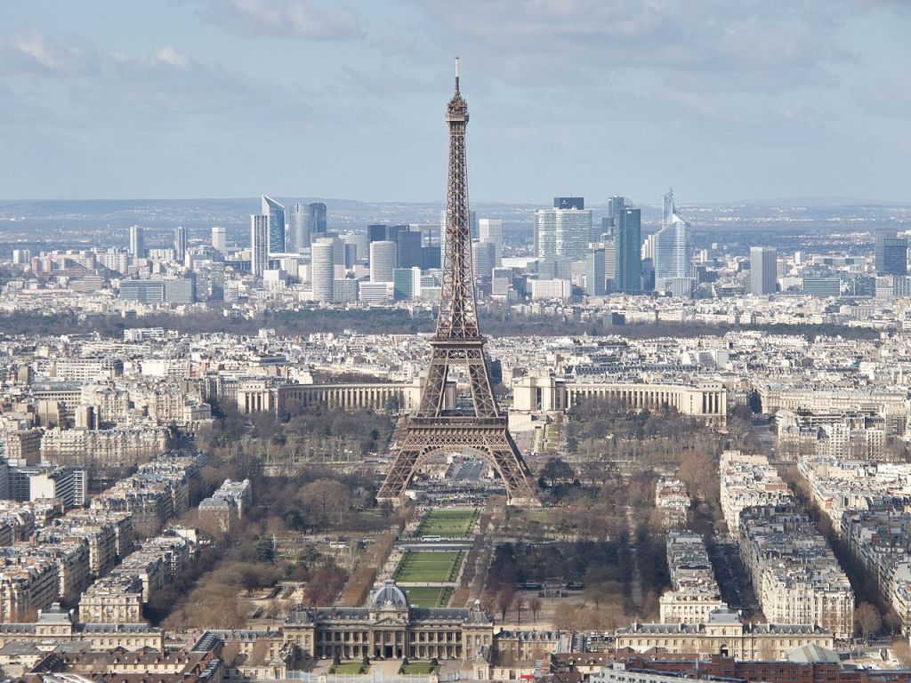 Tour Eiffel École militaire ChampdeMars Palais de Chaillot La Défense Paris France depuis la Tour Montparnasse