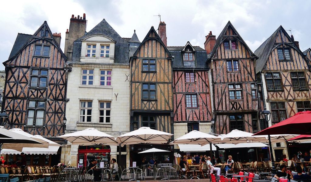 Plumereau Square Tours Department of IndreetLoire Region of CentreLoire Valley France