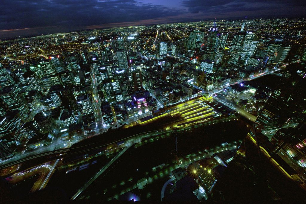 Aerial of Melbournes Central Business District 