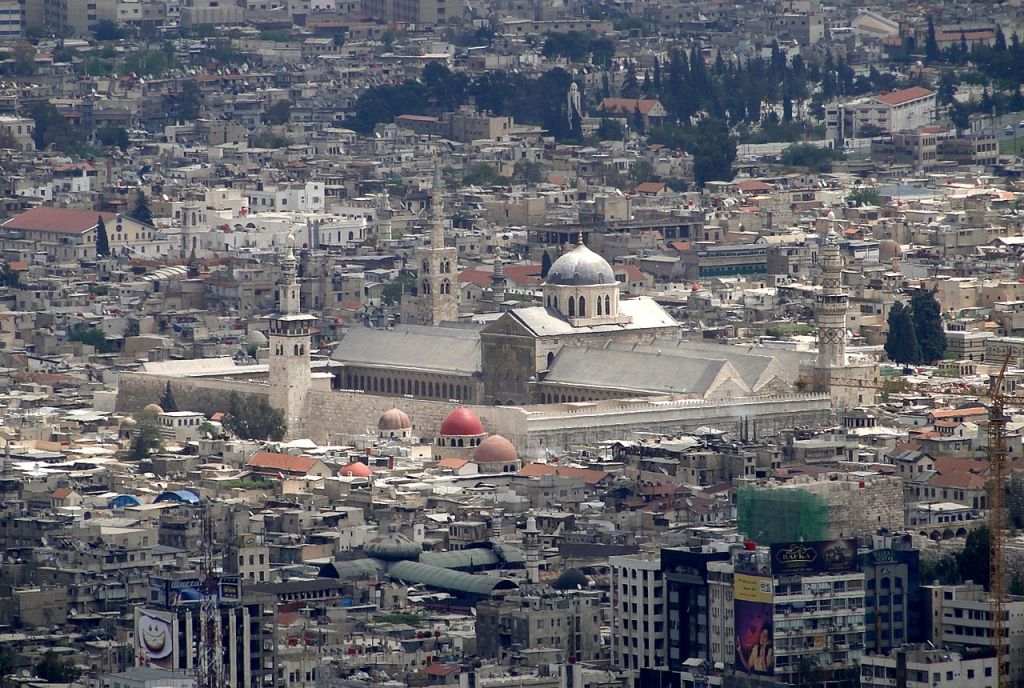 Vue de la Grande mosquée des Omeyyades Damas Syrie