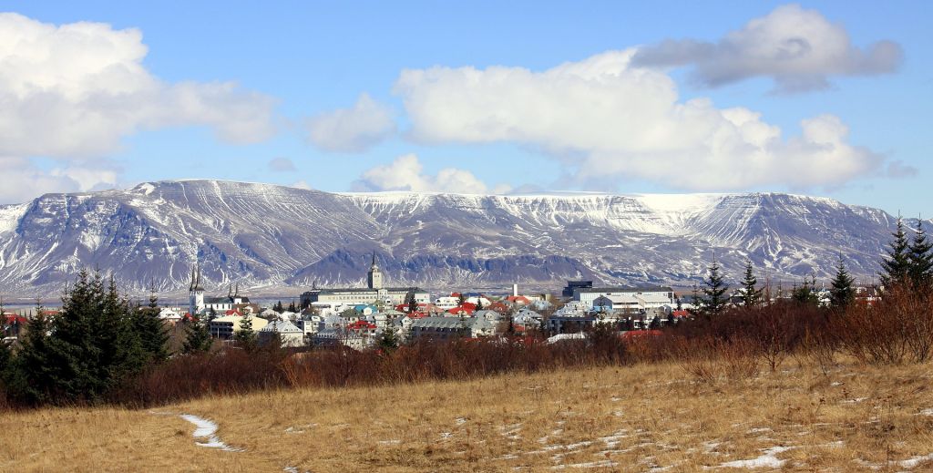 Esja the mountain range to the north of Reykjavík