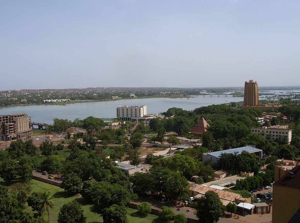 View of Bamako In the background the Niger with the Pont du roi Fahd