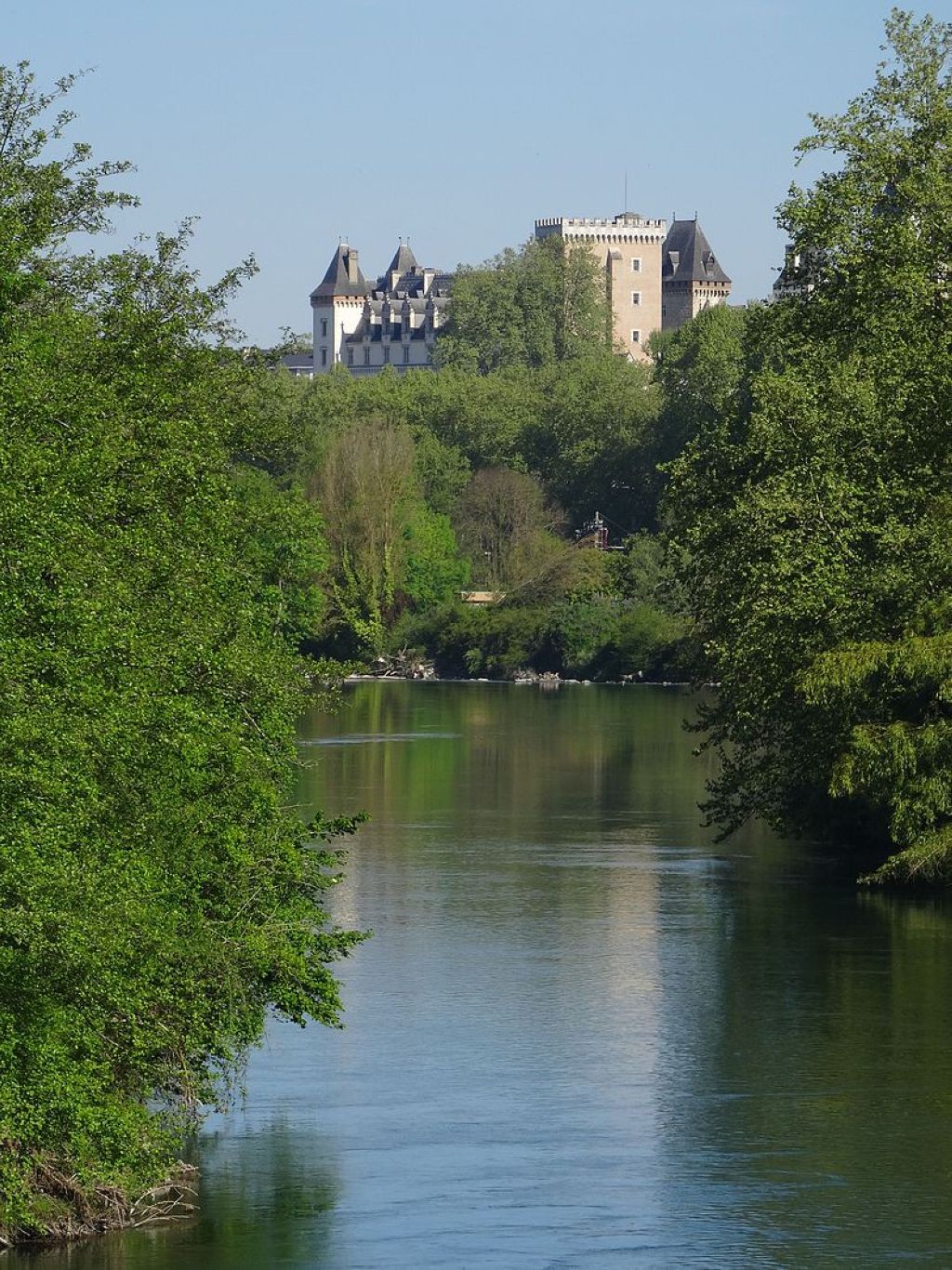 Vue sur le château de Pau depuis le gave