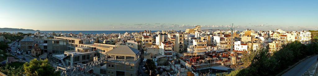 Vue panoramique de Héraklion à partir de la tombe de Kazantzakis Crète Grèce