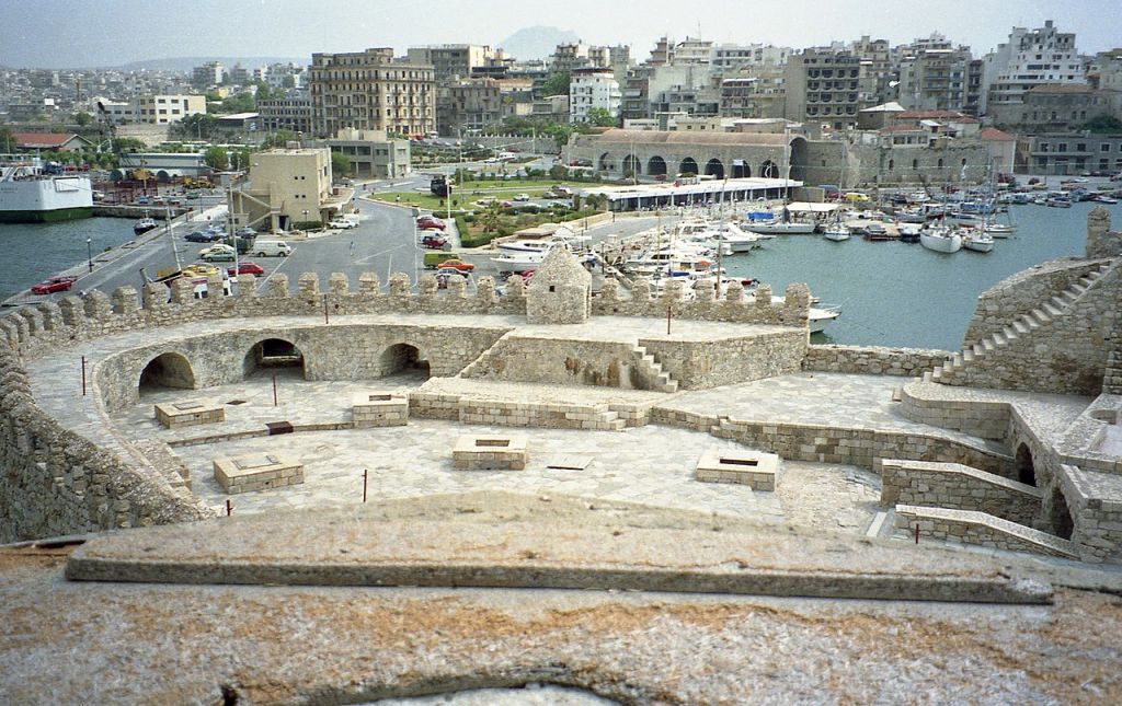 The port of Heraklion seen from Koules fortress Rocca al Mare