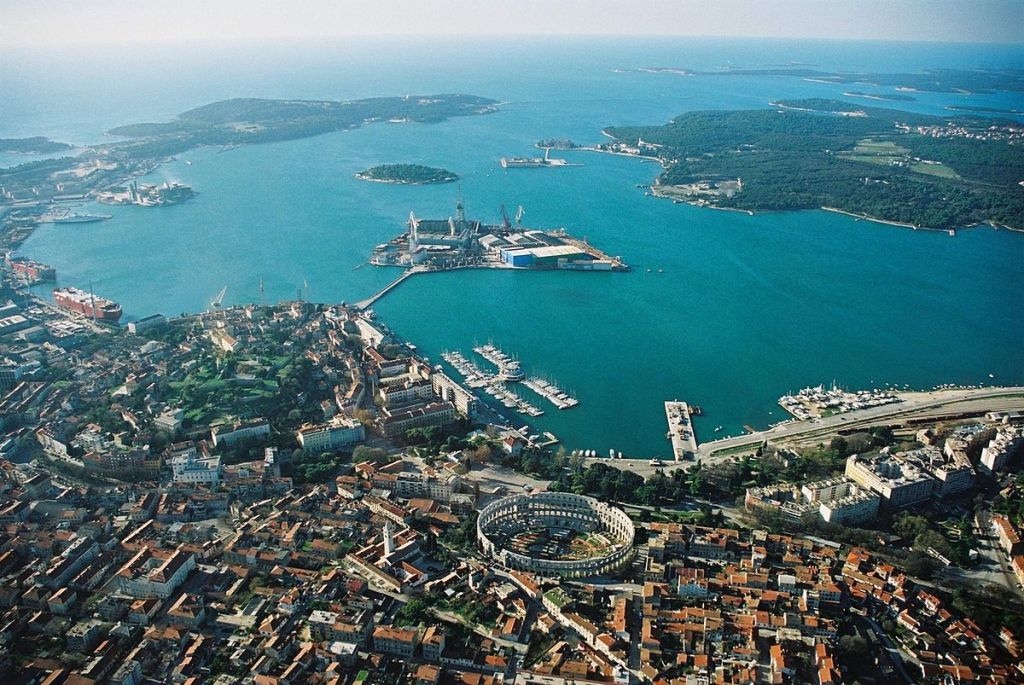 Aerial view of Pula