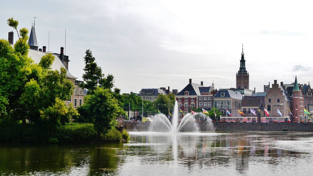 Hofvijver of the Binnenhof The Hague Province of South Holland Netherlands