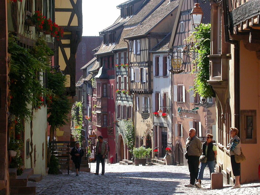 Main street of Riquewir Alsace