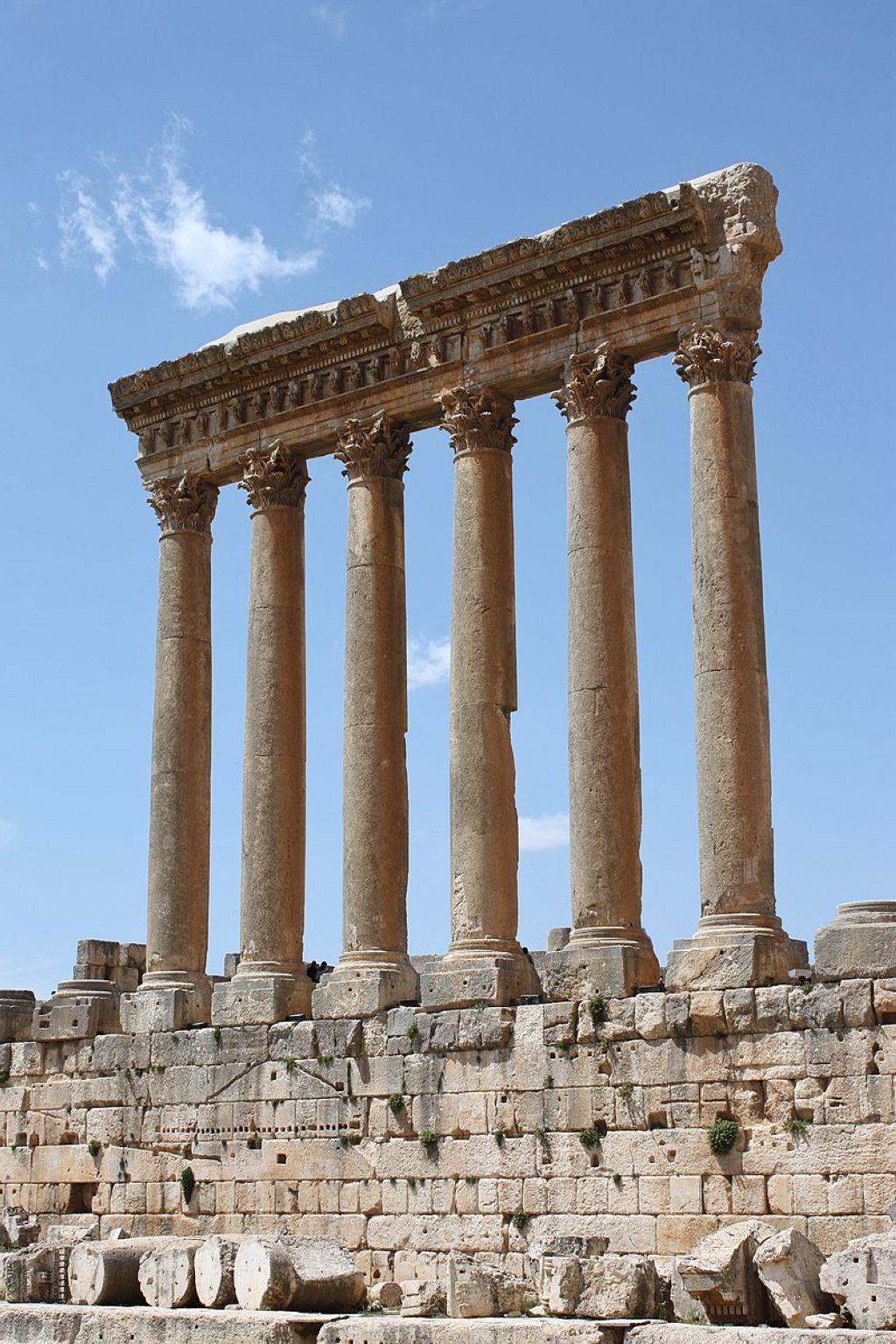 Le temple de Jupiter dans le complexe religieux de Baalbek au Liban
