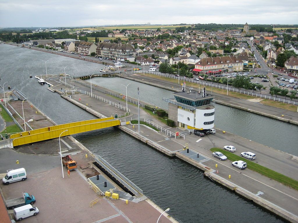Areal view of the Ouistreham Locks