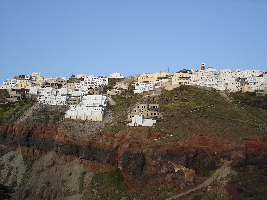 View of Imerovigli from Skaros Santorini Greece