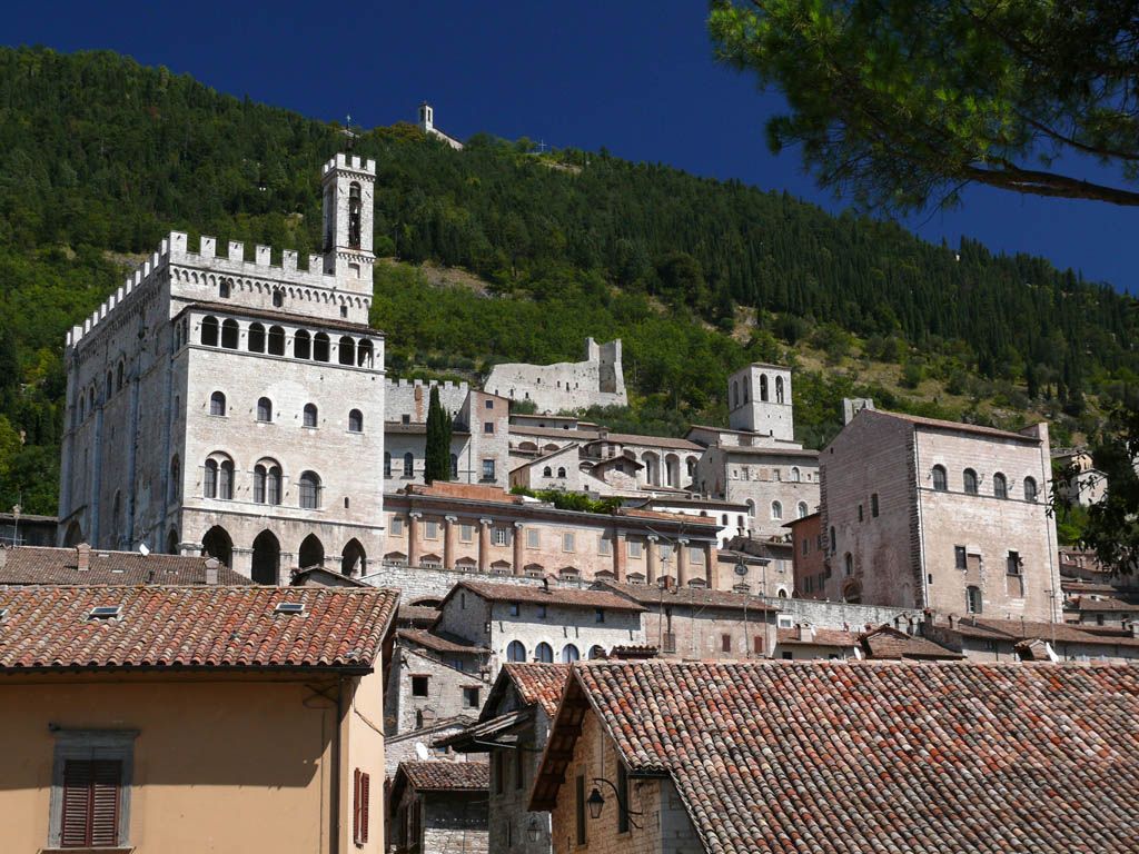 View of the medieval town of Gubbio