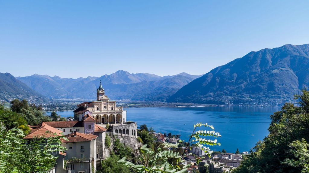 The canton is predominantly Catholic here the Madonna del Sasso sanctuary in Orselina