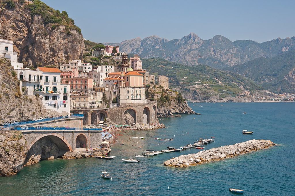 Atrani on the Amalfi Coast near Naples in Southern Italy