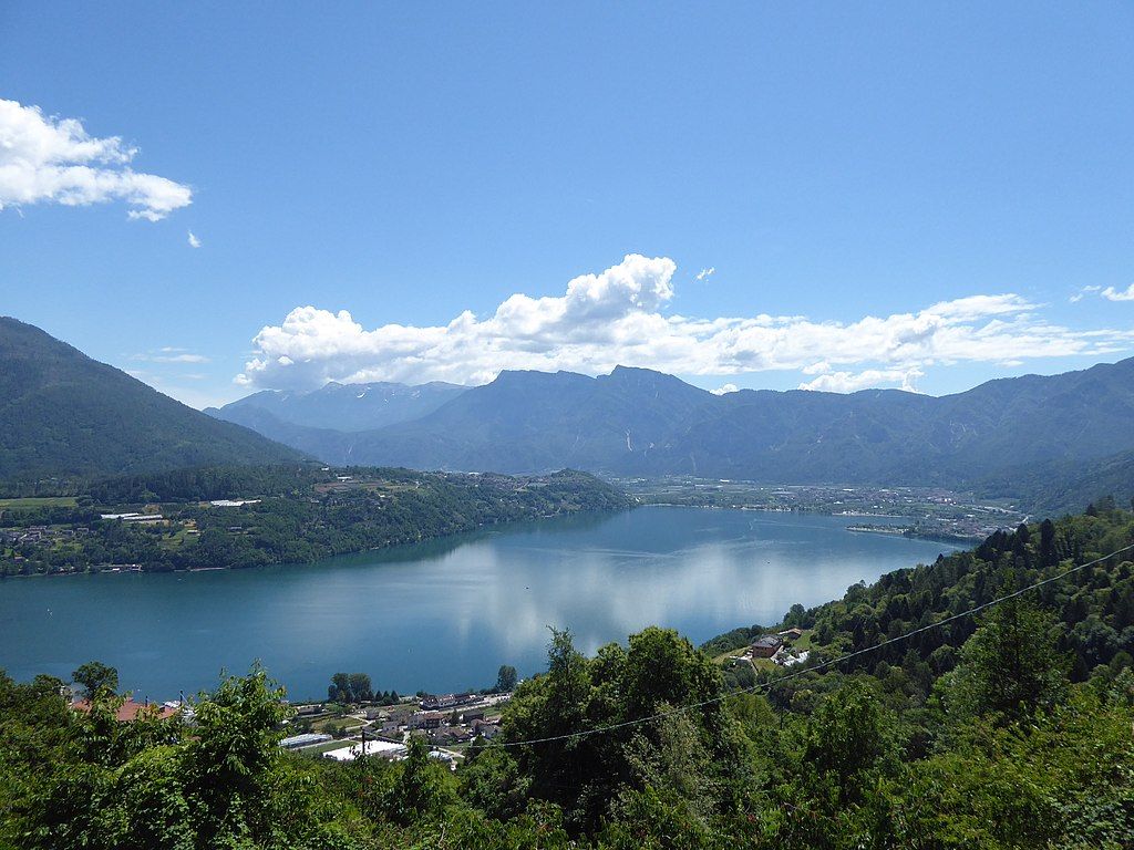 Lake Caldonazzo as seen from the Masi of Pergine Valsugana Trentino Italy