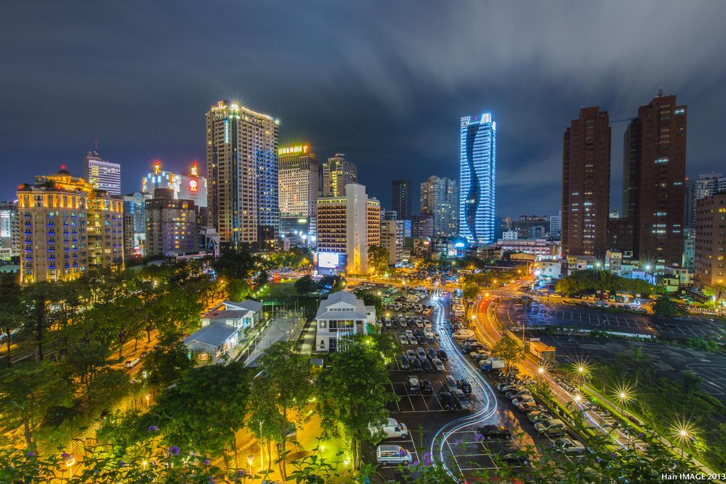 Skyline of old city centre of Taichung