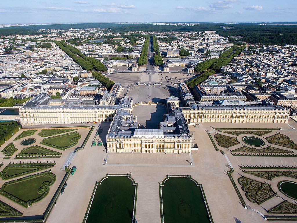 Vue aérienne du château de Versailles en France