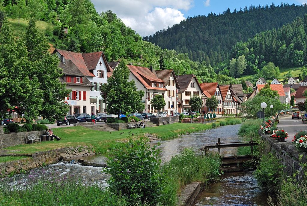 The river Schiltach in Schiltach in the Black Forest in Germany