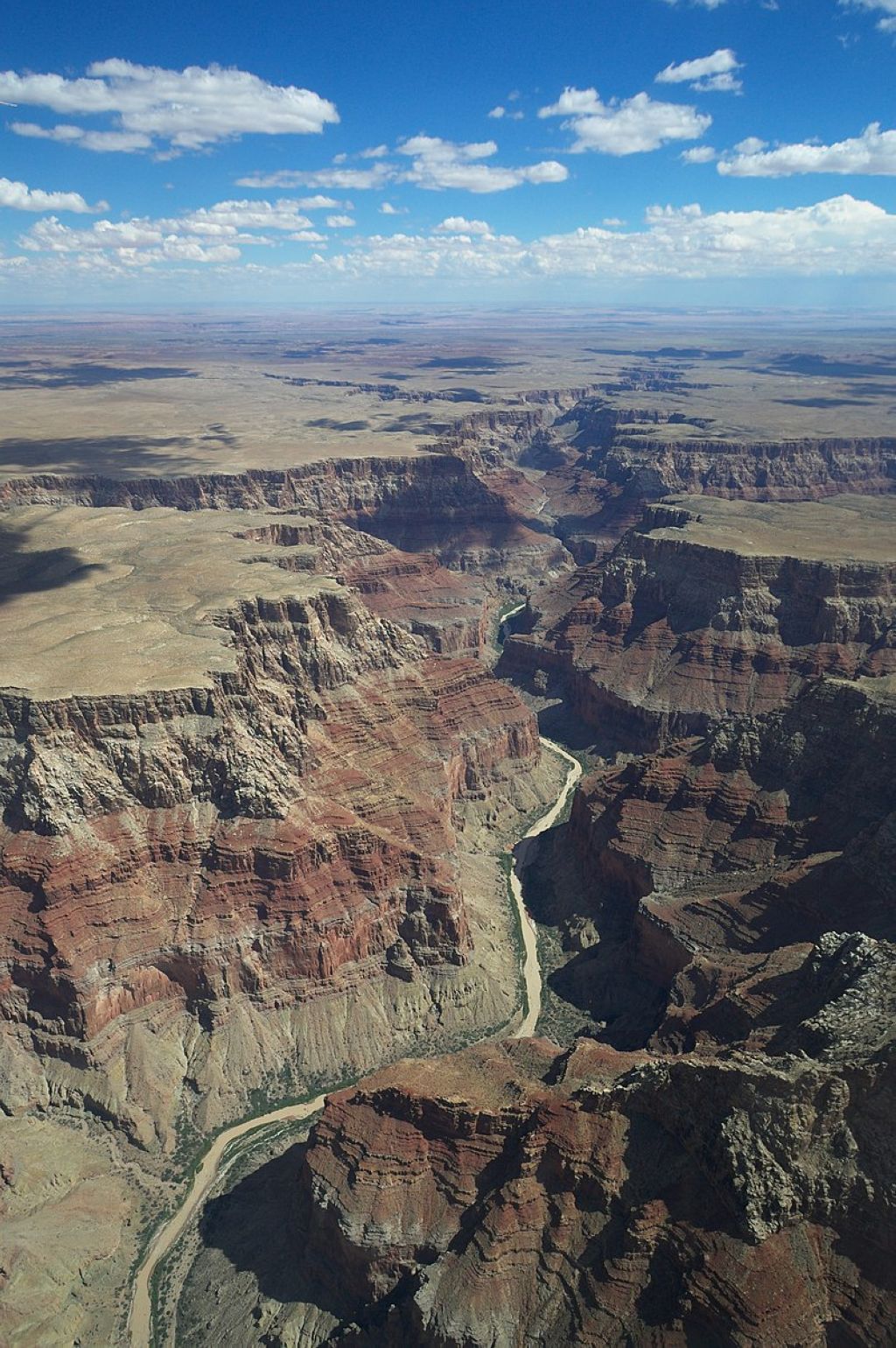 Vue aérienne de la partie nord du Grand Canyon