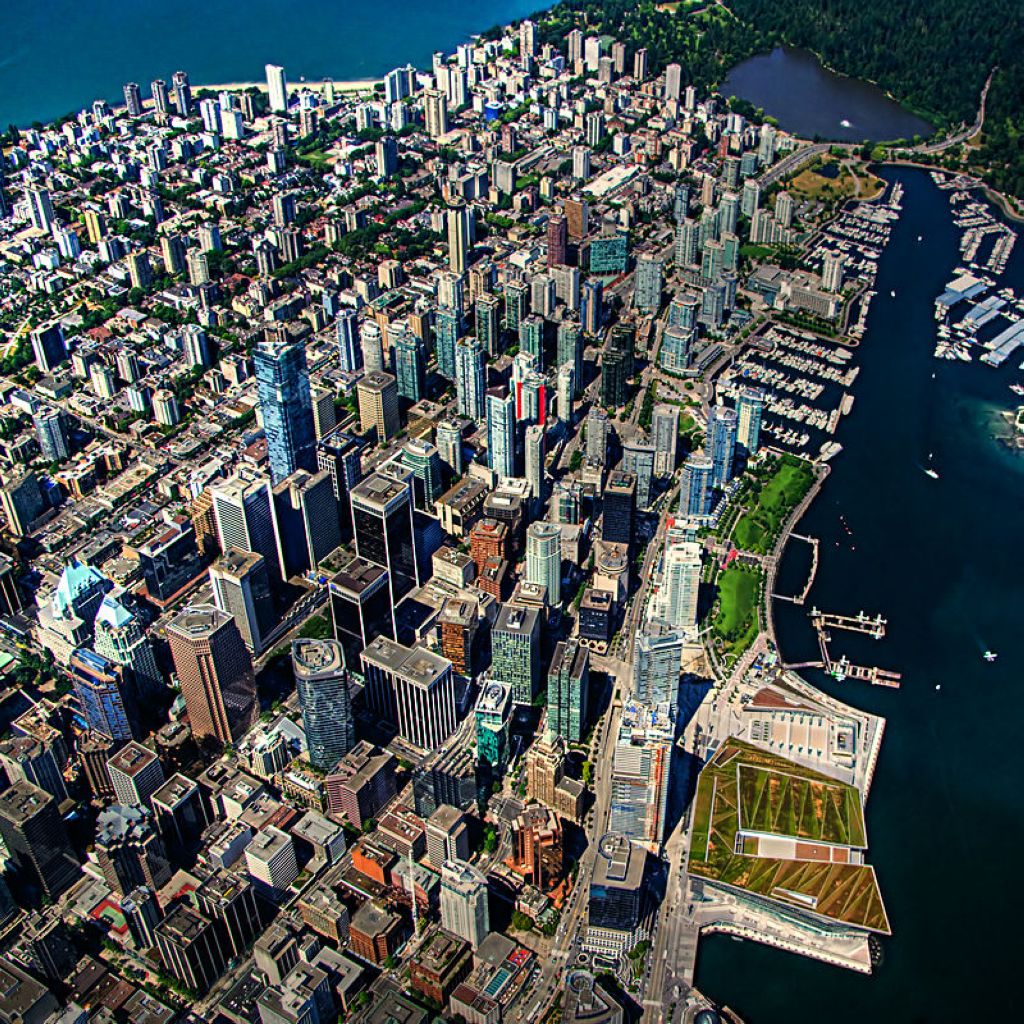 Vue aérienne de Downtown Vancouver