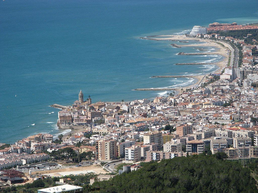 Vue plongeante de Sitges Catalogne Espagne