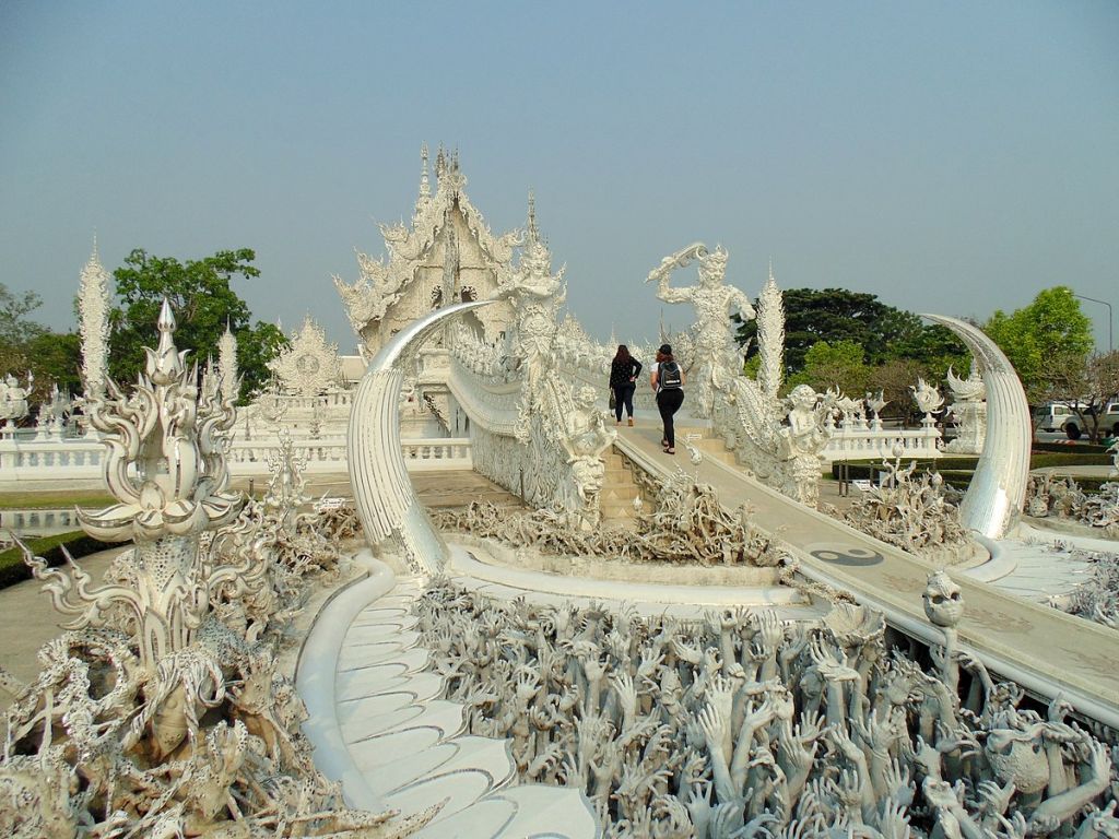 Entrance to Wat Rong Khun White Temple Chiang Rai Thailand