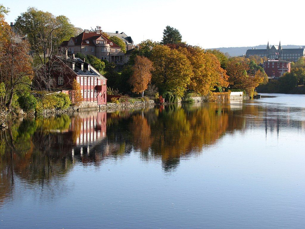 Nidelva river in Trondheim Norway 