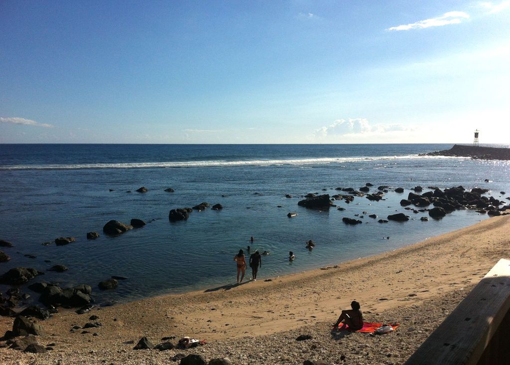 Lextrémité sud du lagon de St Pierre à Terre Sainte