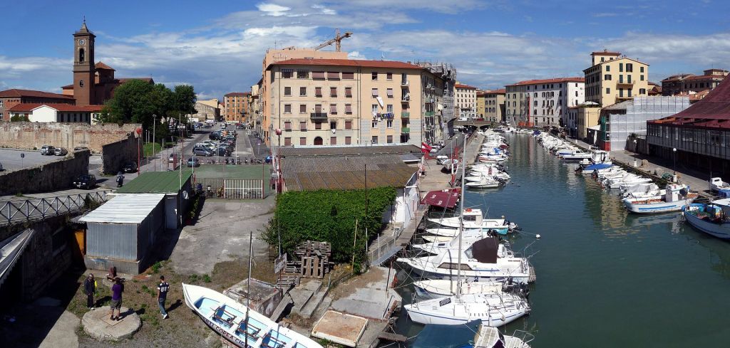Venezia Nuova Livorno Seen from Port to East