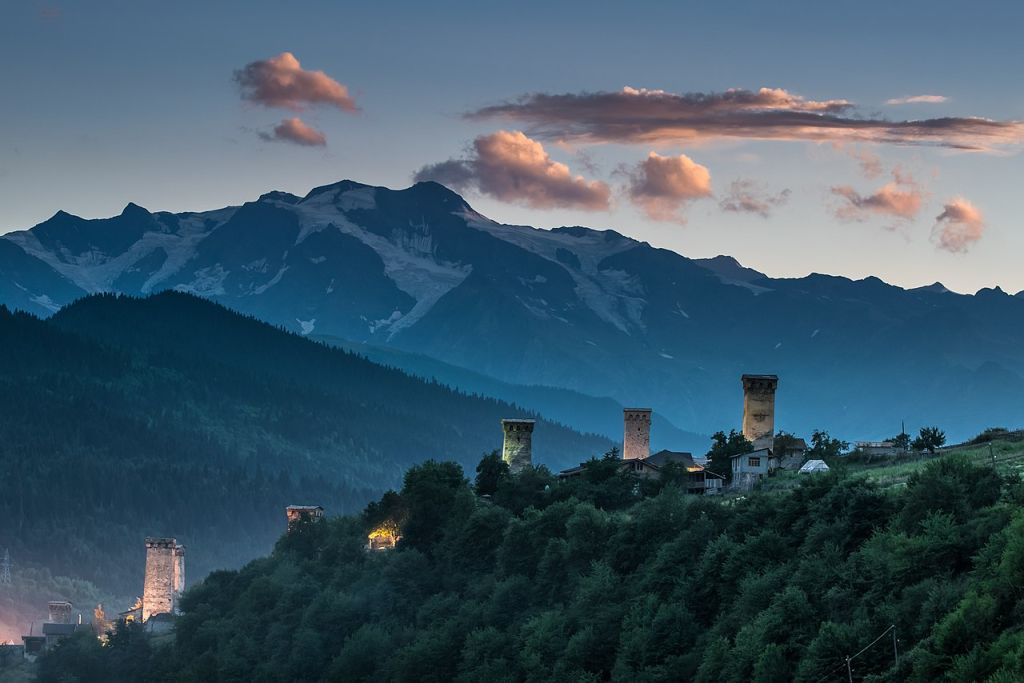 Northwestern Georgia is home to the medieval defensive Svan towers of Ushguli and Mestia