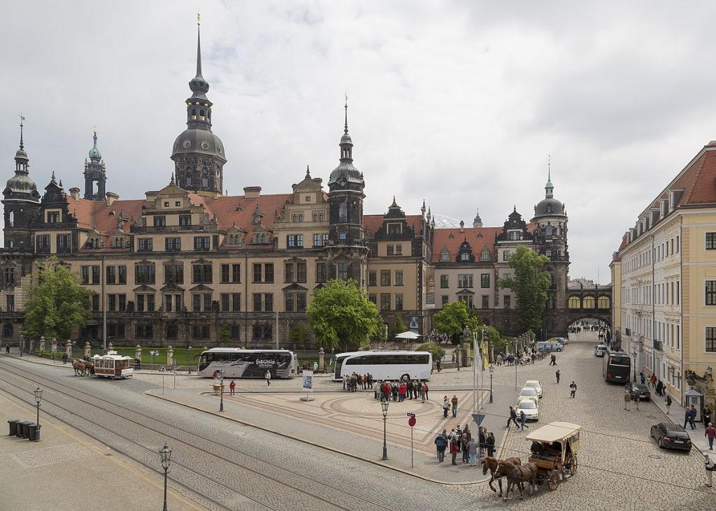 Dresden Germany Residenzschloss Dresden seen from carillon tower at Zwinger Dresden