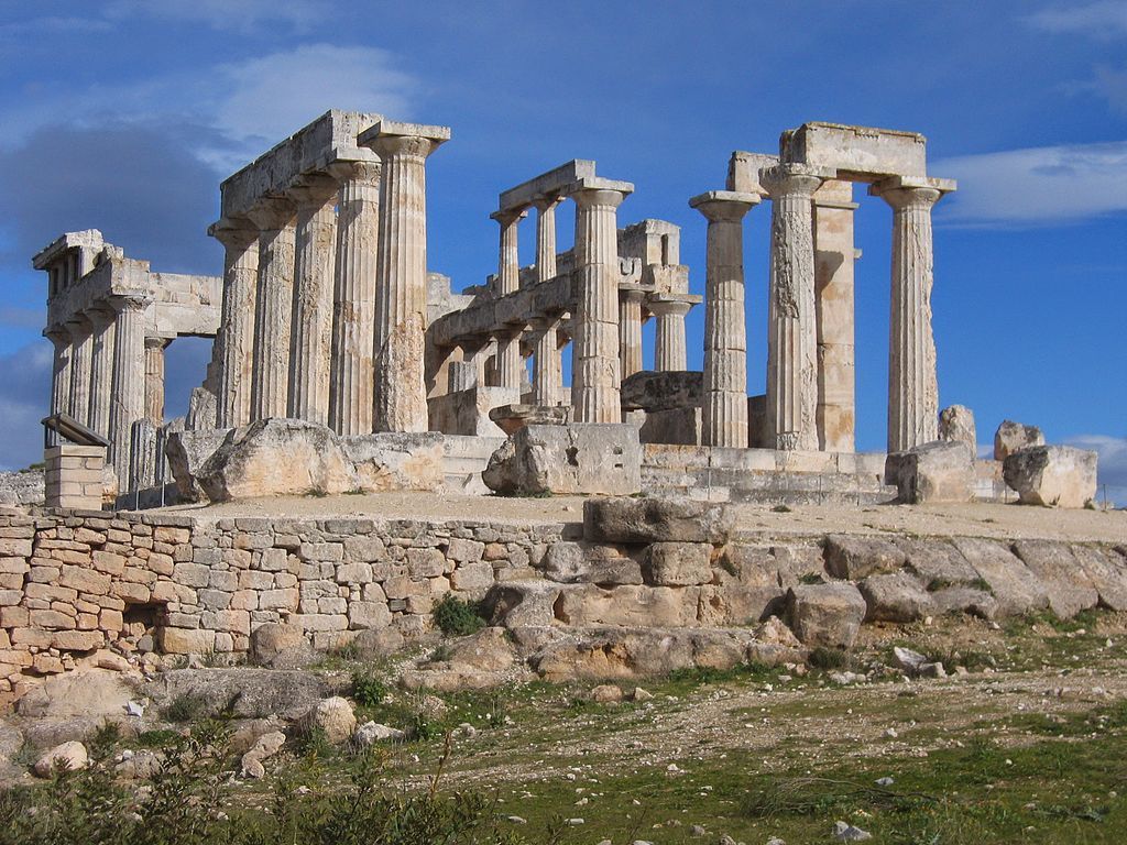 Temple of Aphaia on the island of Aegina near Athens Greece